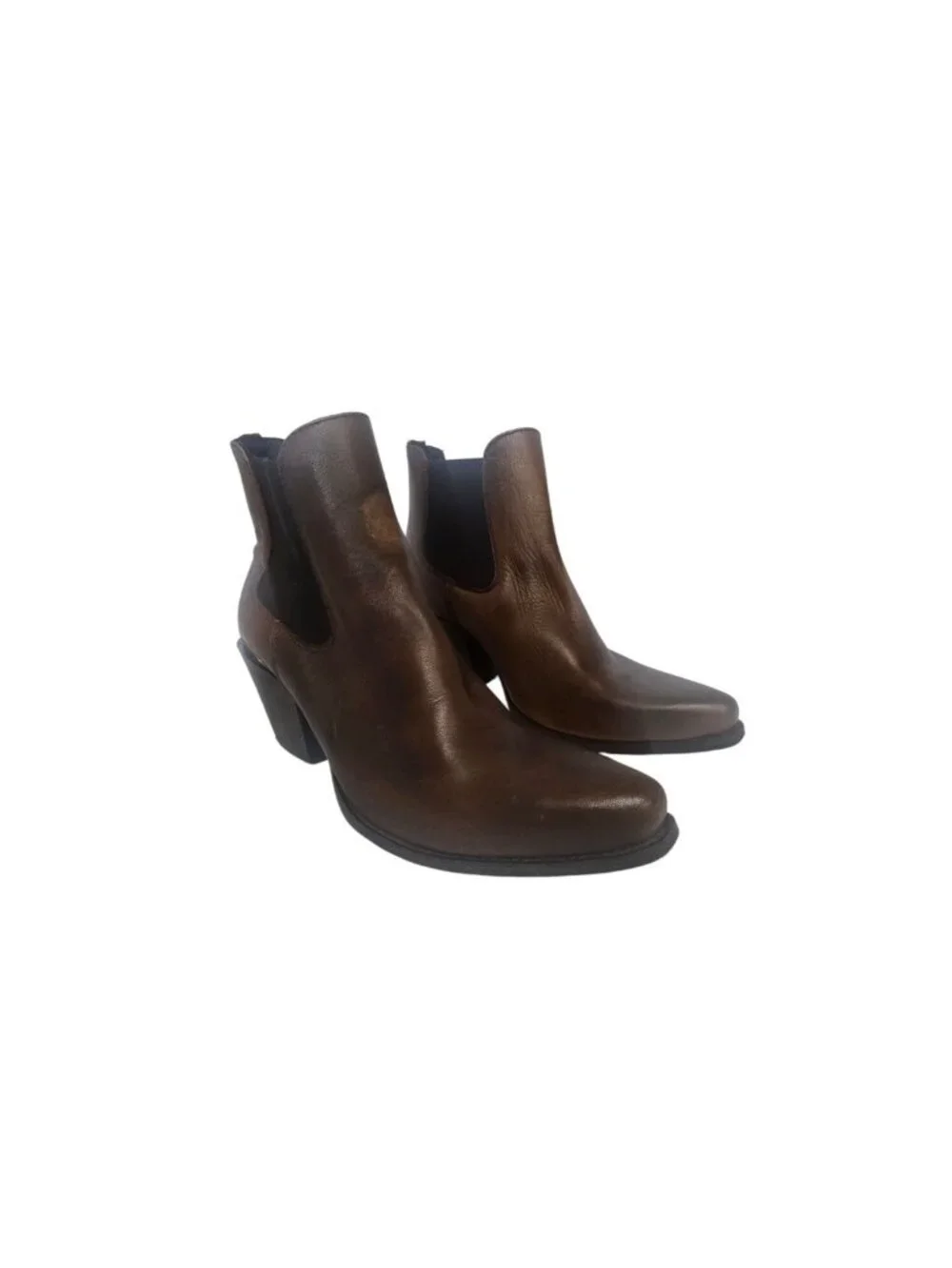 Ariat Womens Brown Leather Western Ankle Boots Size 7.5B Stylish & Comfortable